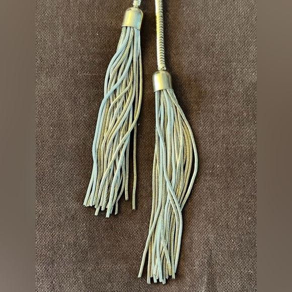 Vintage Lariat Necklace Gold & Silver Tone - Picture 4 of 5